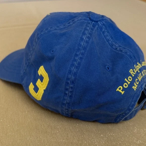 Polo Ralph Lauren Cap Blue with Yellow Logo 3 - Picture 4 of 7